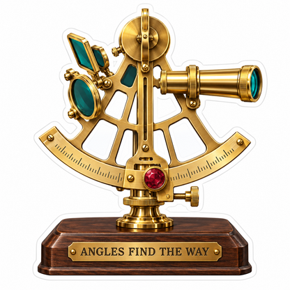 Brass Sextant Angles Quote Vinyl Decal Stickers