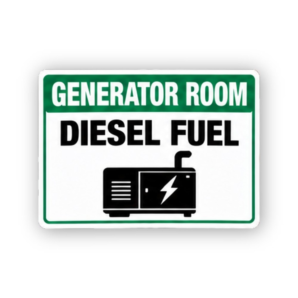Green Generator Room Diesel Bolt Panel Vinyl Decal Stickers
