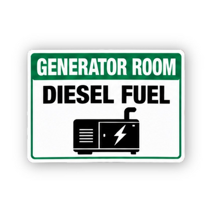 Green Generator Room Diesel Bolt Panel Vinyl Decal Stickers
