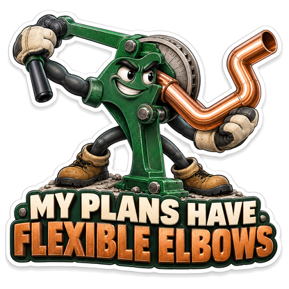 Green Pipe Bender with Copper Tube Vinyl Decal Stickers