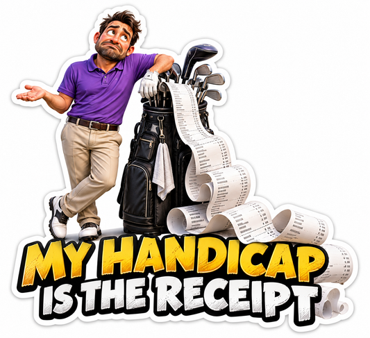 Golfer Long Receipt Humor Quote Vinyl Decal Stickers