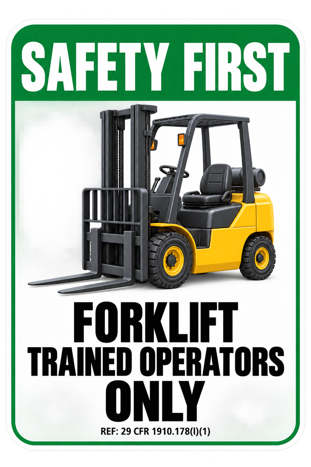 Forklift Operator Green Sign Art Vinyl Decal Stickers