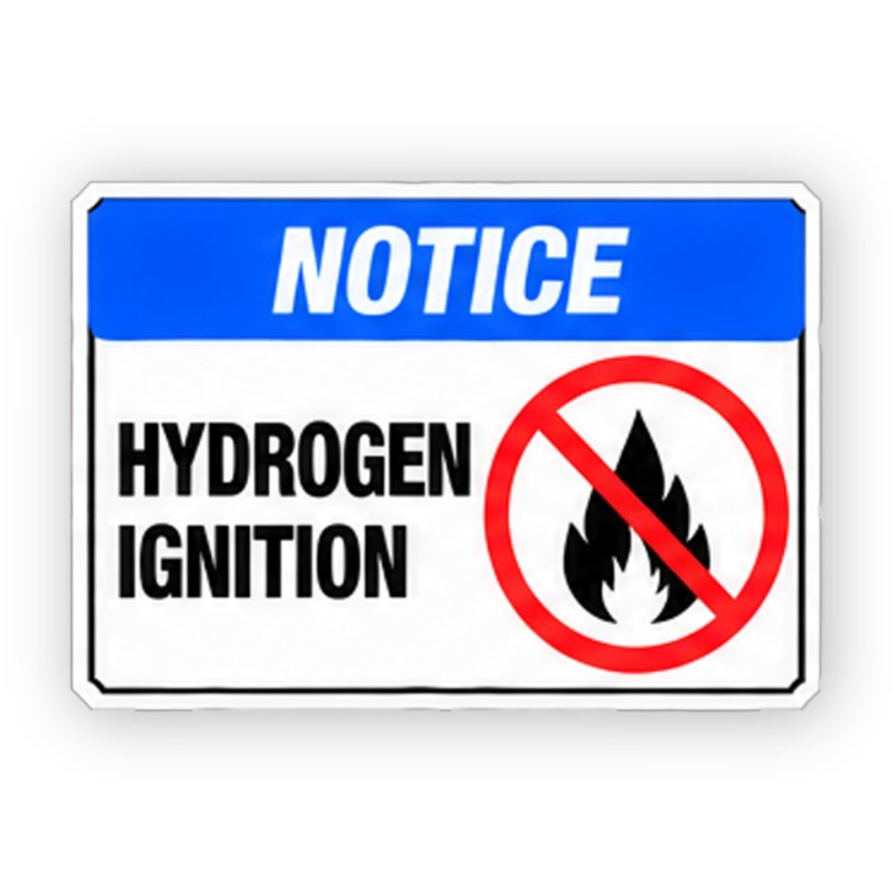 Blue Notice Hydrogen Crossed Flame Panel Vinyl Decal Stickers