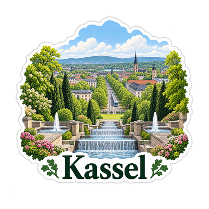Kassel Park Cascade Fountains Art Vinyl Decal Stickers