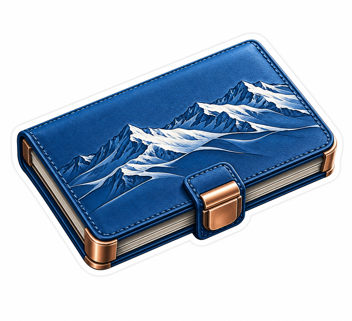 Blue Mountain Pattern Case with Bronze Clasp Vinyl Decal Stickers