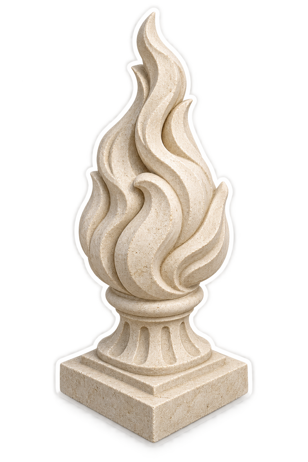 Ivory Flame Shaped Finial Art Vinyl Decal Stickers