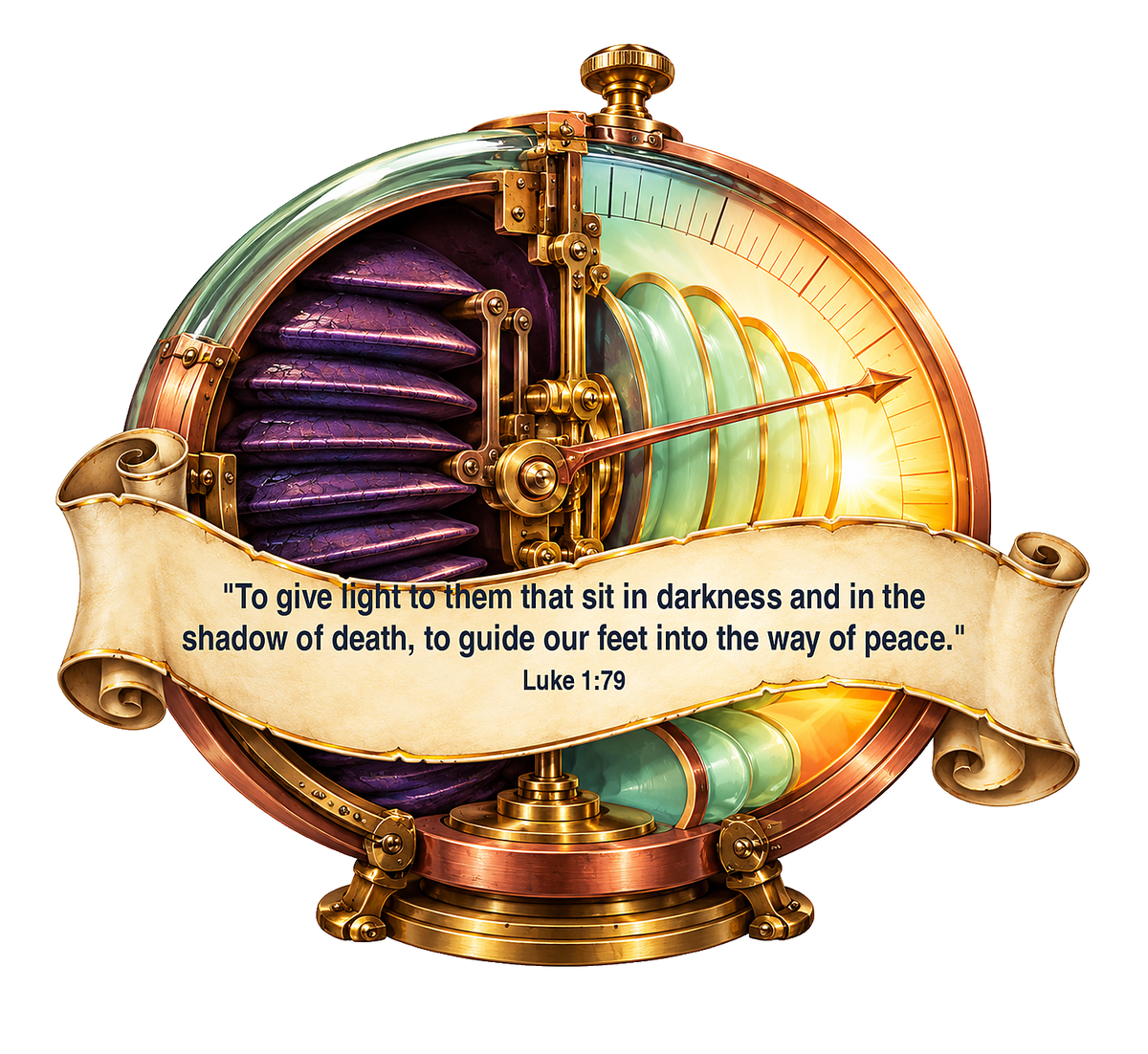 Rainbow Brass Dial with Bible Verse Art Vinyl Decal Stickers