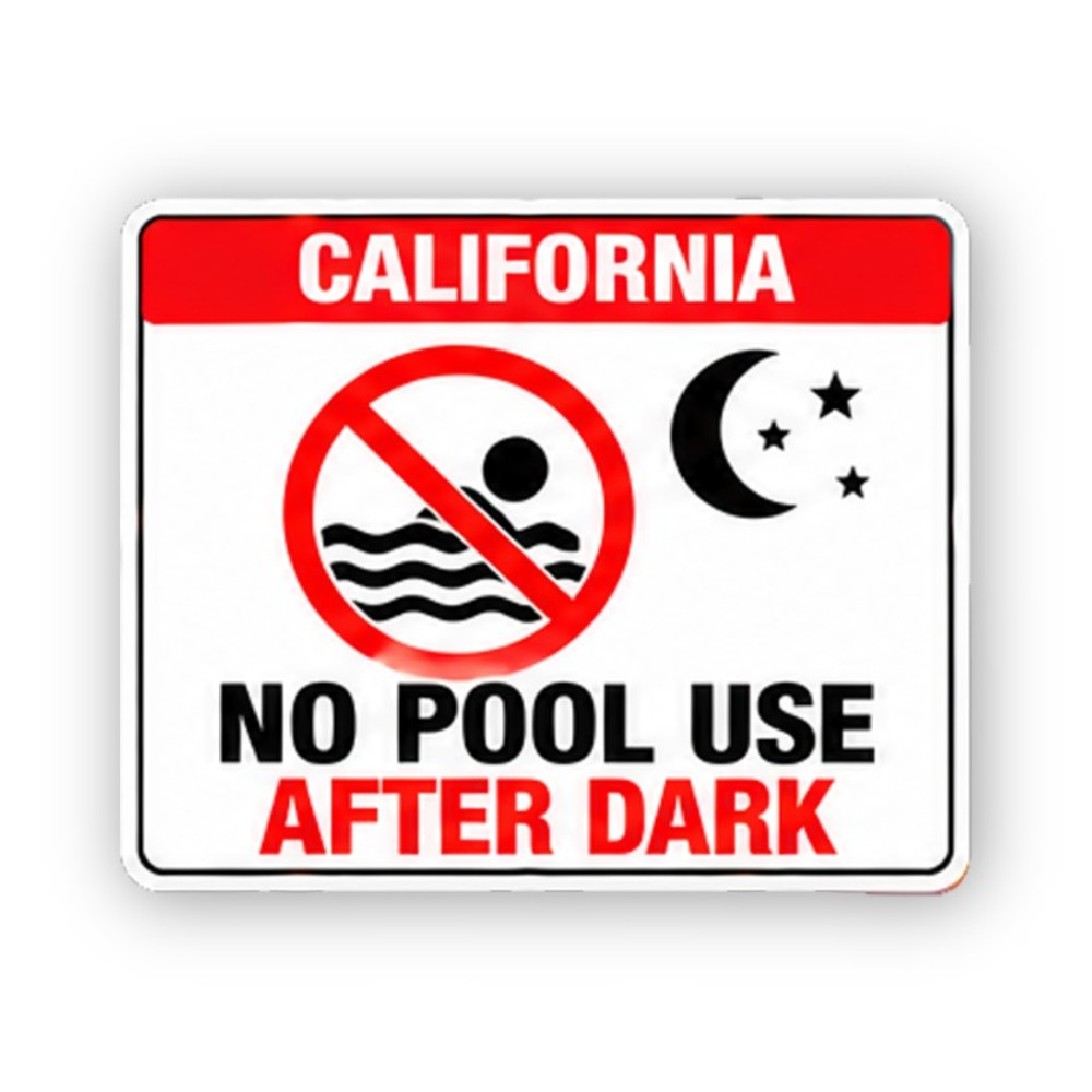 Red California Pool Crescent Stars Panel Vinyl Decal Stickers