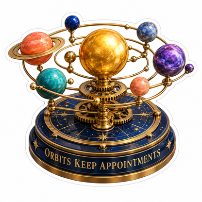 Gold Planetary Model Orbits Quote Vinyl Decal Stickers