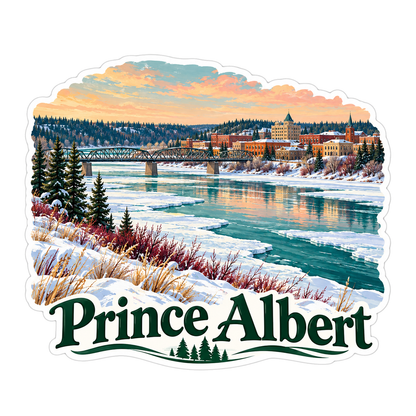 Prince Albert Snowy River Bridge Art Vinyl Decal Stickers