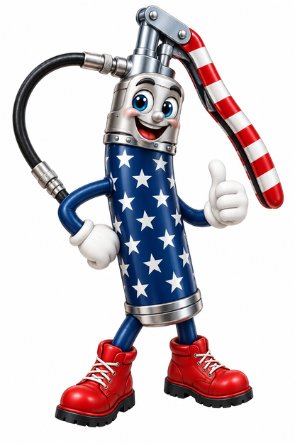 Patriotic Grease Pump Mascot Art Vinyl Decal Stickers