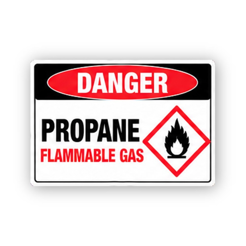 Black Danger Propane Flame Diamond Wide Panel Vinyl Decal Stickers