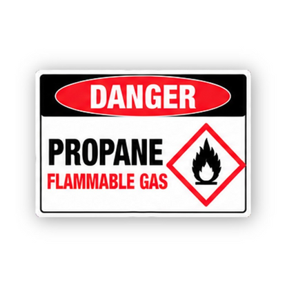 Black Danger Propane Flame Diamond Wide Panel Vinyl Decal Stickers