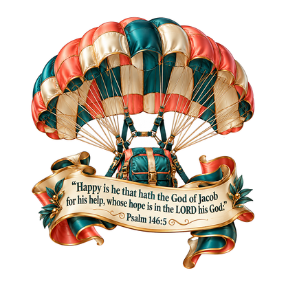 Colorful Parachute with Scripture Banner Vinyl Decal Stickers