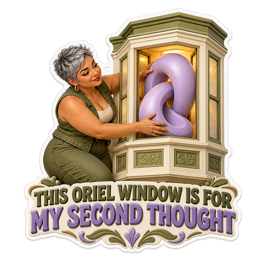 Woman Purple Loop Bay Window Cartoon Vinyl Decal Stickers