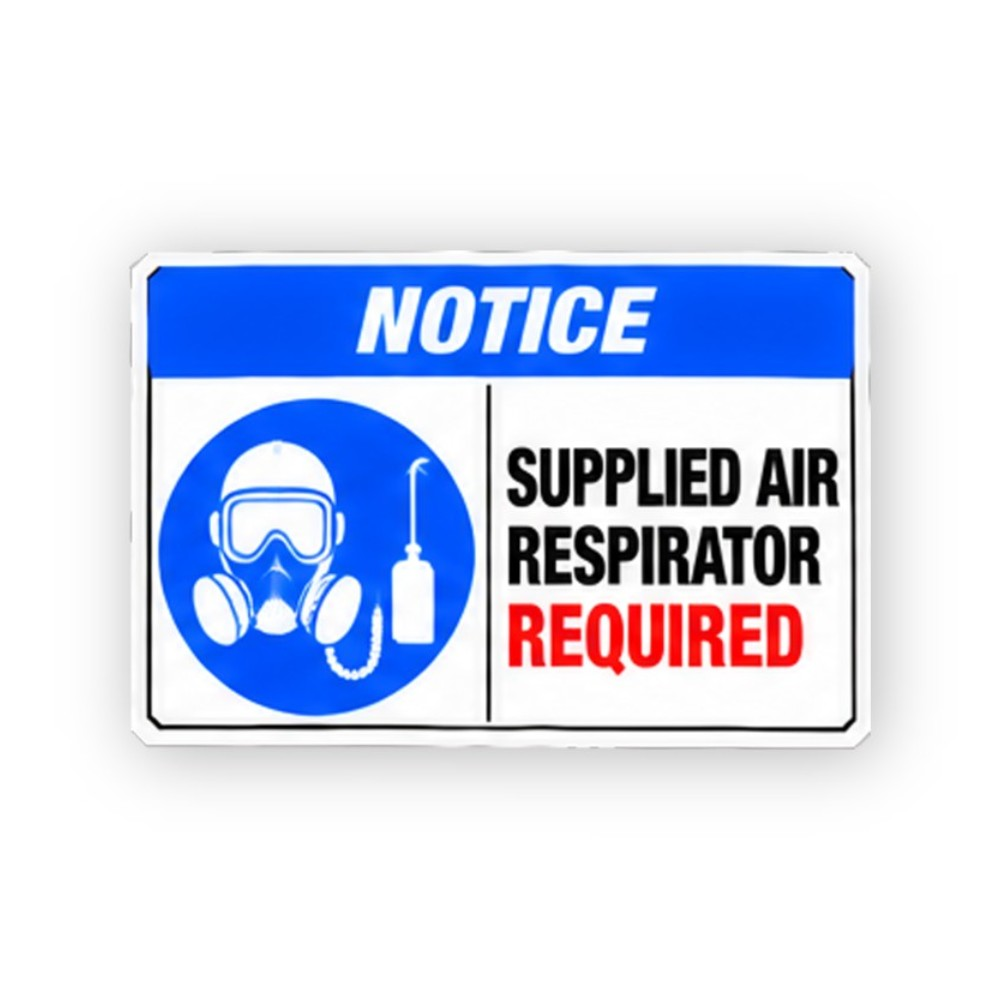 Blue Supplied Air Mask Cylinder Panel Vinyl Decal Stickers