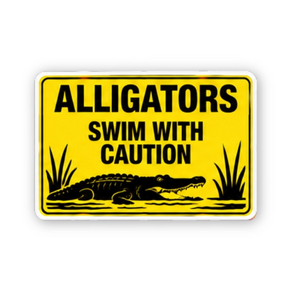 Yellow Alligators Grass Water Panel Vinyl Decal Stickers