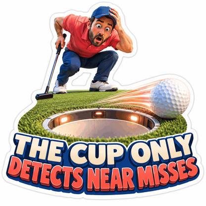 Golfer Watching Ball Miss Glowing Cup Art Vinyl Decal Stickers