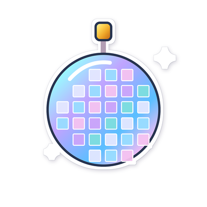 Pastel Mosaic Disco Ball With Gold Hanger Art Vinyl Decal Stickers