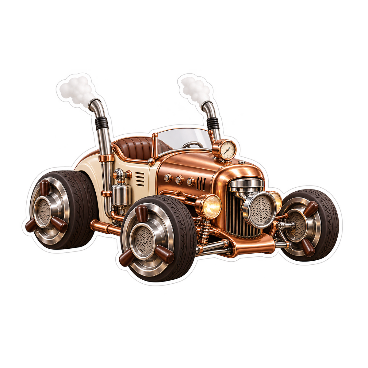 Copper Espresso Hot Rod Art Vinyl Decal Stickers