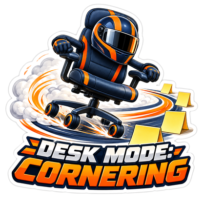 Racing Helmet Office Chair Drifting Past Cones Vinyl Decal Stickers
