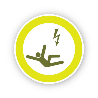 Lime Rim Falling Figure Lightning Circle Vinyl Decal Stickers