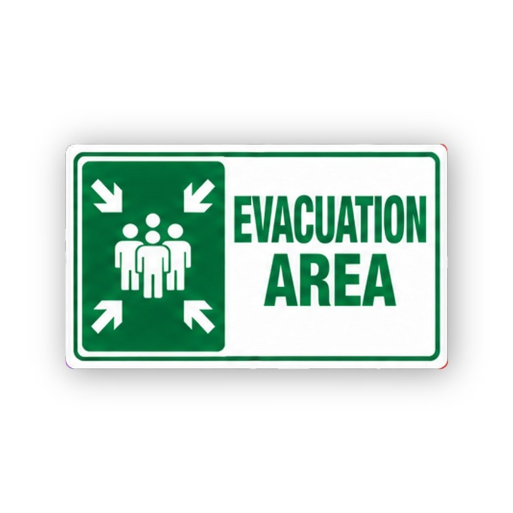 Green Evacuation Four Arrows People Panel Vinyl Decal Stickers