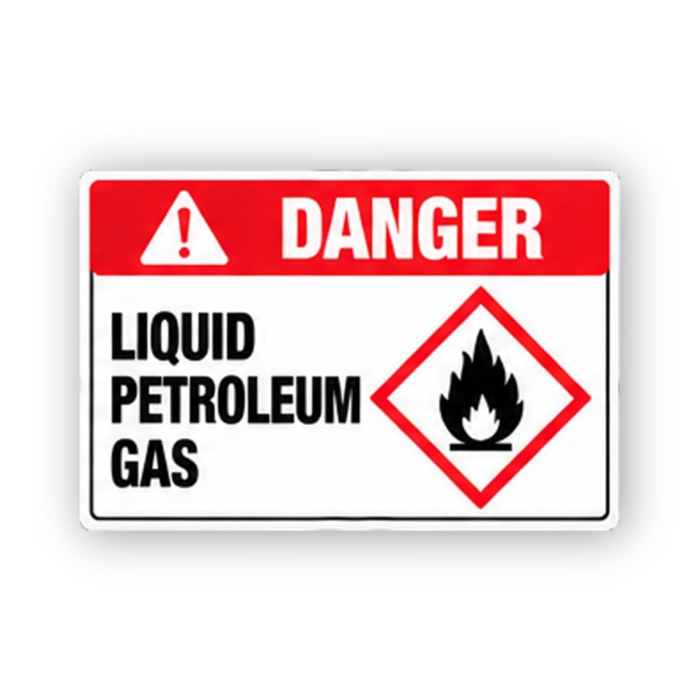 Red Danger Liquid Petroleum Flame Diamond Panel Vinyl Decal Stickers