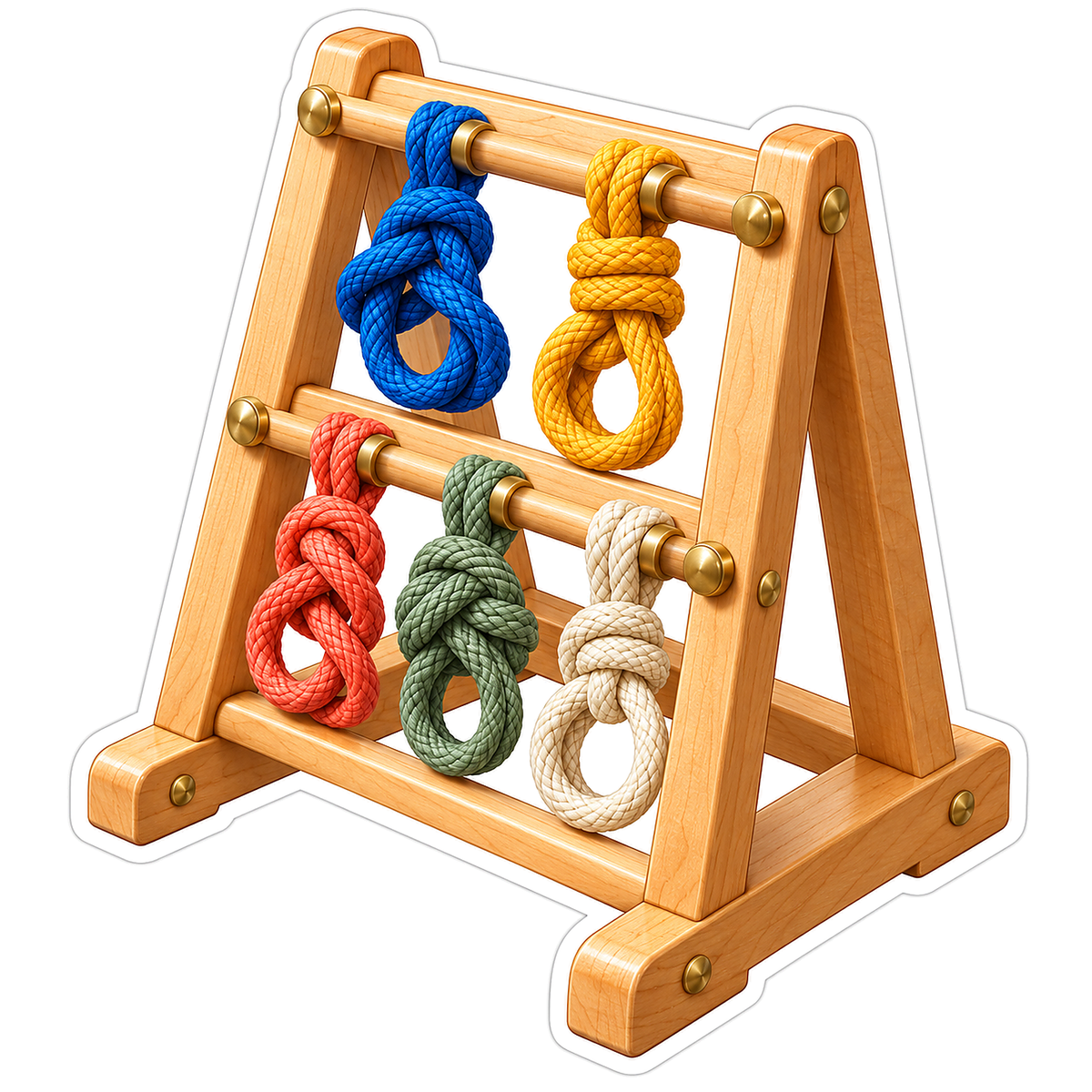 Wooden Frame Colorful Practice Knots Art Vinyl Decal Stickers