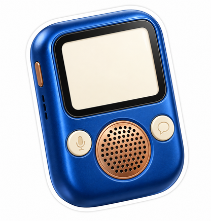 Blue Handheld Recorder with Copper Speaker Vinyl Decal Stickers