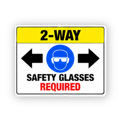 Yellow Two Way Glasses Arrow Panel Vinyl Decal Stickers