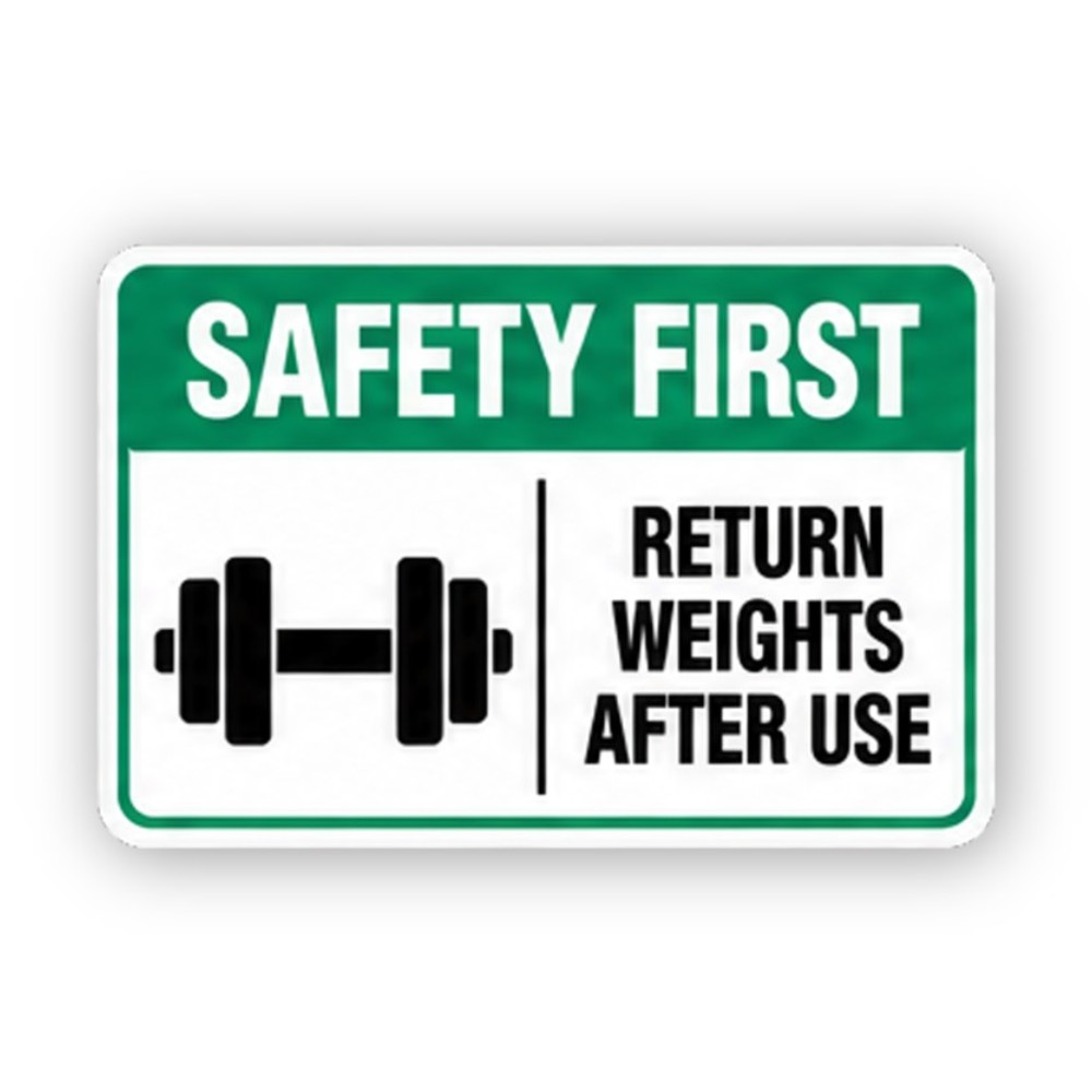 Green Return Weights Dumbbell Panel Vinyl Decal Stickers