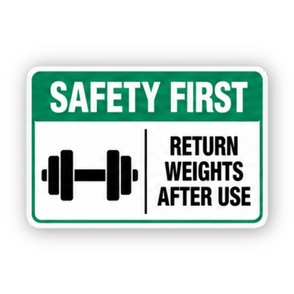 Green Return Weights Dumbbell Panel Vinyl Decal Stickers
