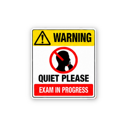 Yellow Quiet Exam Finger Face Portrait Vinyl Decal Stickers