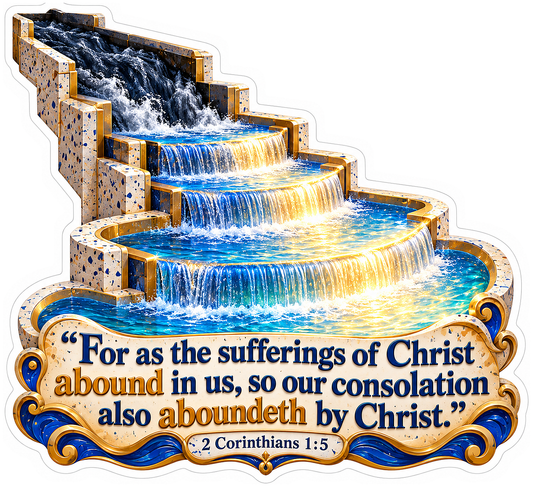 Tiered Waterfall Bible Verse Art Vinyl Decal Stickers