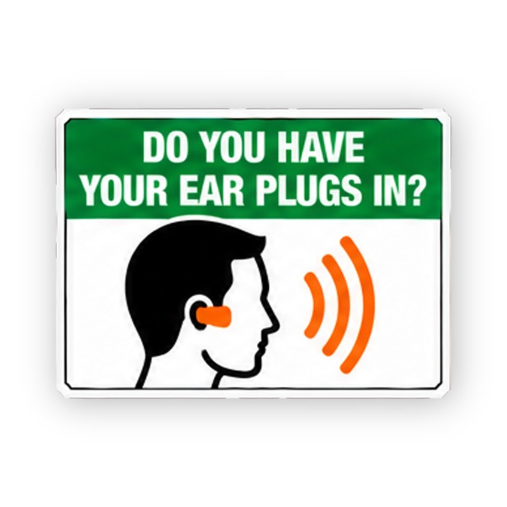 Green Earplug Head Orange Waves Panel Vinyl Decal Stickers