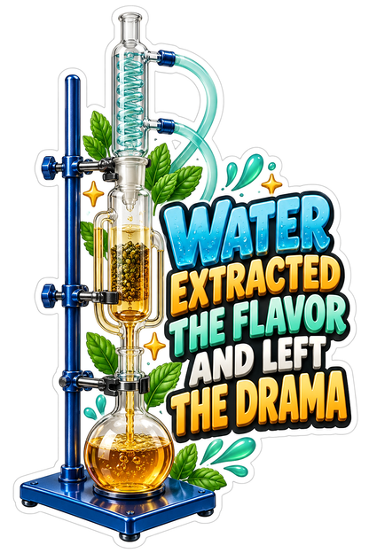 Glass Extraction Tubes With Green Leaves Art Vinyl Decal Stickers