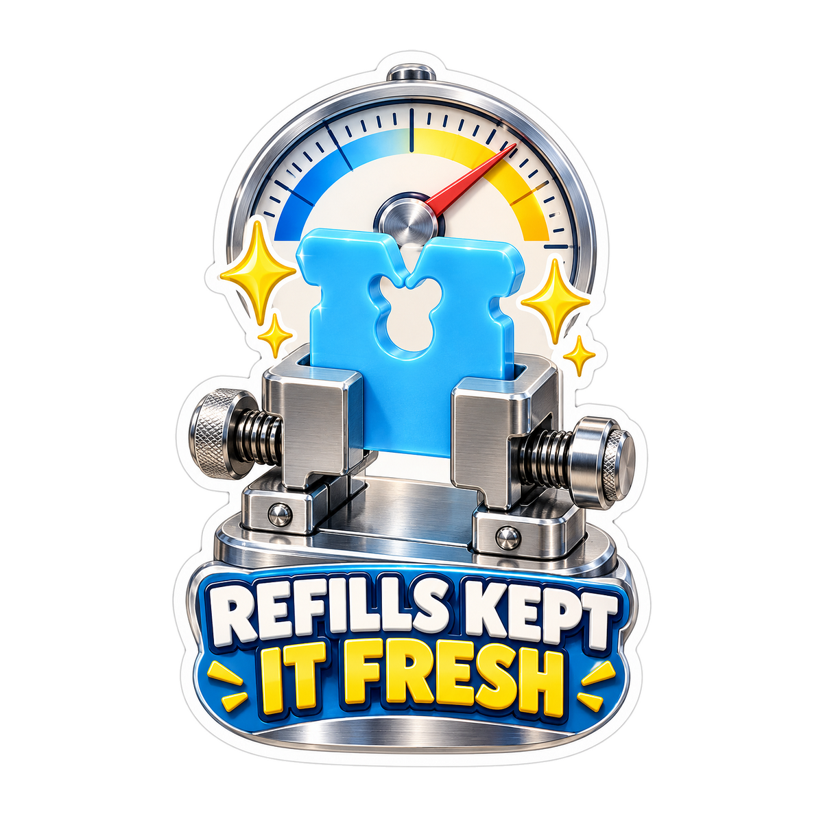 Blue Clip Refills Kept Fresh Art Vinyl Decal Stickers