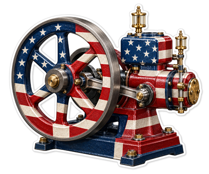 USA Flag Marine Engine Flywheel Vinyl Decal Stickers