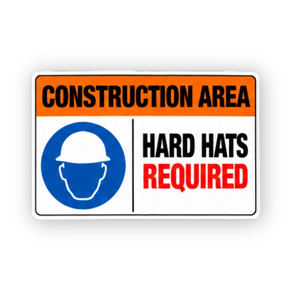 Orange Construction Blue Hard Hat Head Panel Vinyl Decal Stickers