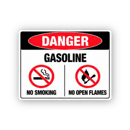 Black Danger Gasoline Two Crossed Icons Panel Vinyl Decal Stickers