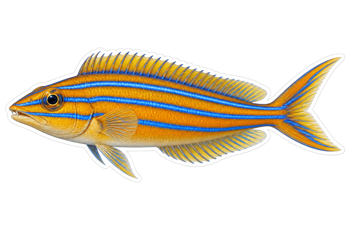 Bluestriped Fangblenny Art Vinyl Decal Stickers