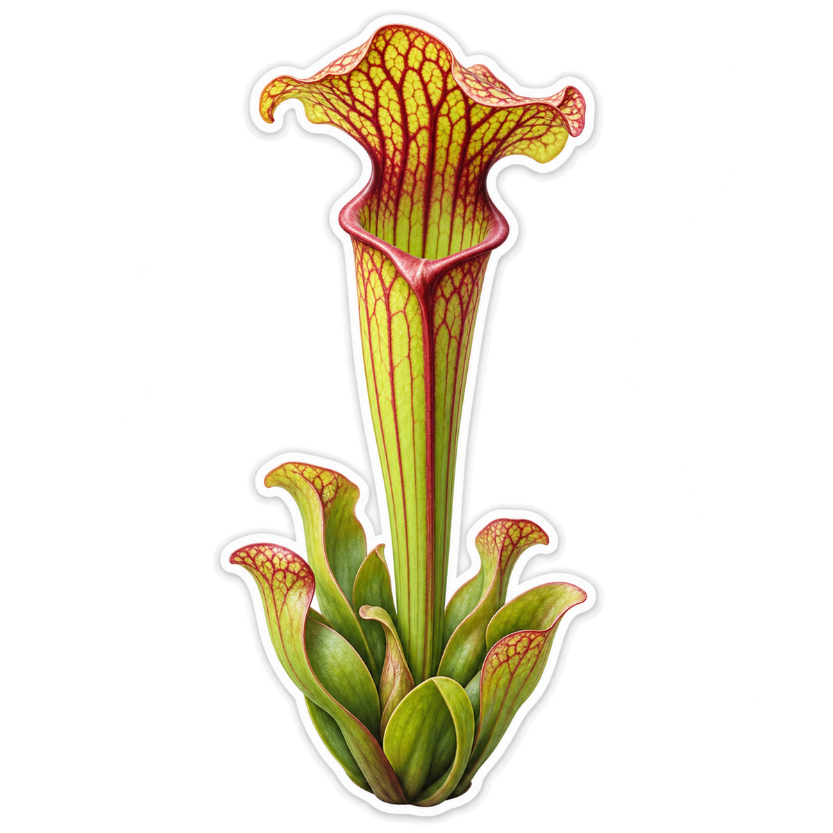 Tall Trumpet Pitcher Plant Art Vinyl Decal Stickers
