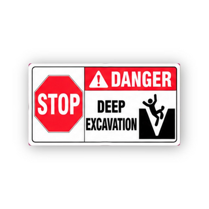 Red Stop Deep Excavation Figure Panel Vinyl Decal Stickers