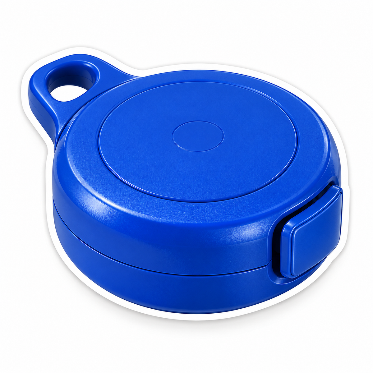 Blue Round Clip Case with Hanging Loop Vinyl Decal Stickers