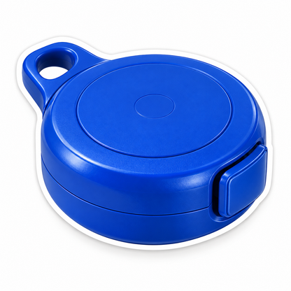 Blue Round Clip Case with Hanging Loop Vinyl Decal Stickers