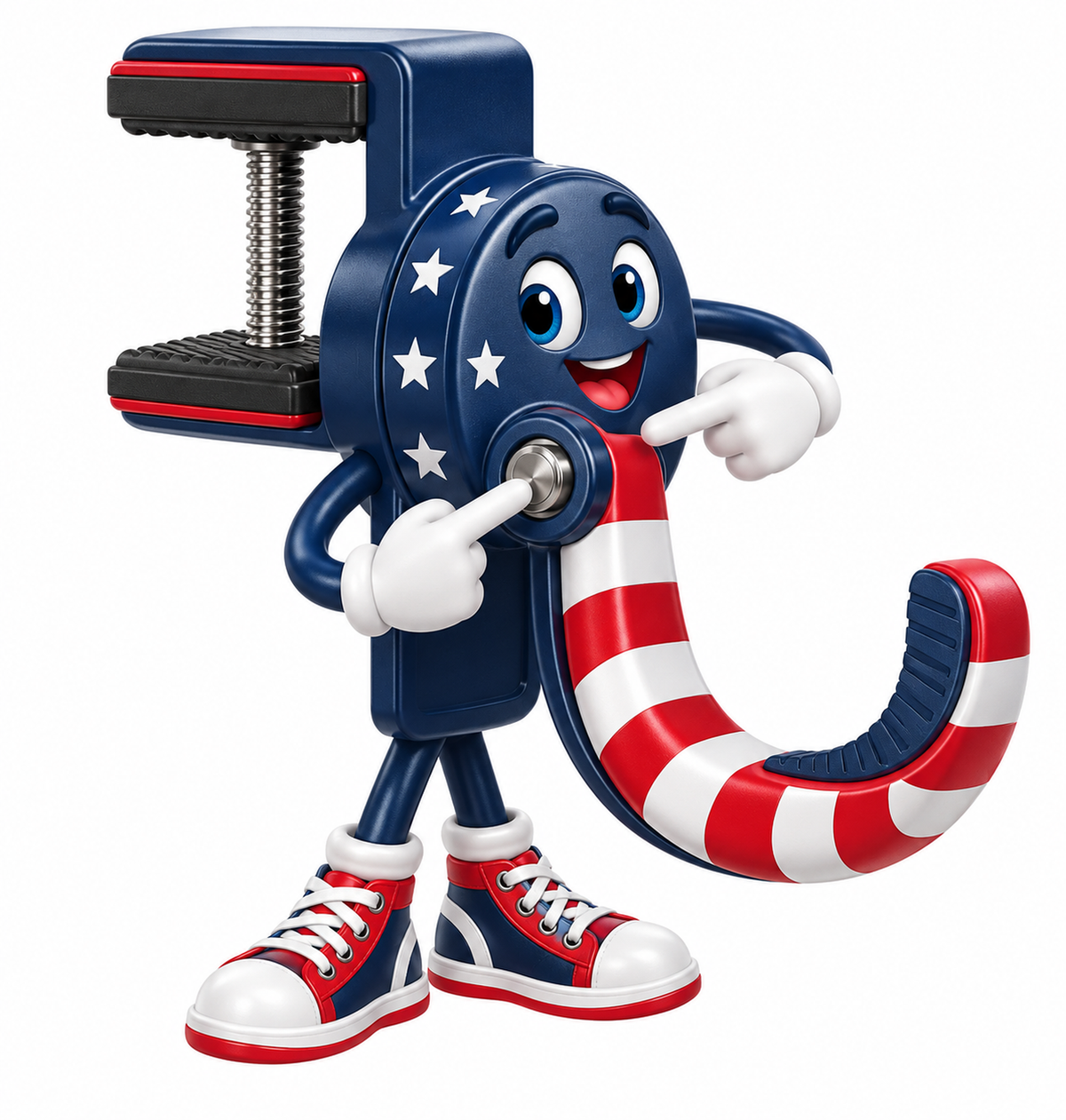 Patriotic Screw Clamp With Curved Hook Art Vinyl Decal Stickers