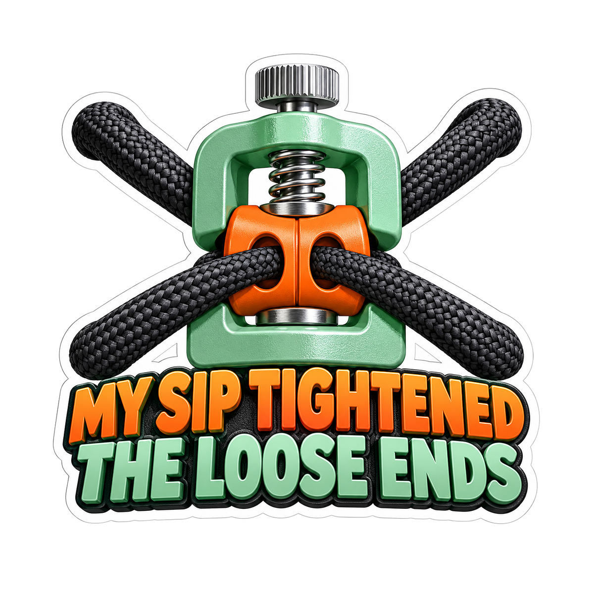 Green Cord Clamp Loose Ends Quote Vinyl Decal Stickers