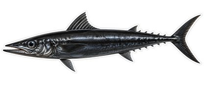 Long Black Fish with Needle Teeth Art Vinyl Decal Stickers