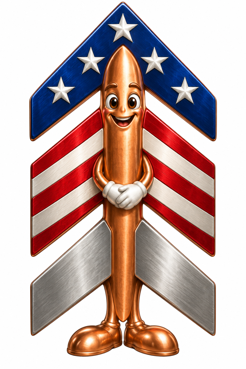 Patriotic Stacked Arrow Metal Character Art Vinyl Decal Stickers